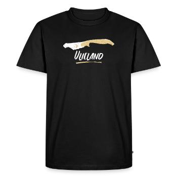 Vlieland | Vintage Carte Rétro - T-shirt Premium bio Homme - noir - Devant - Nico (187cm)