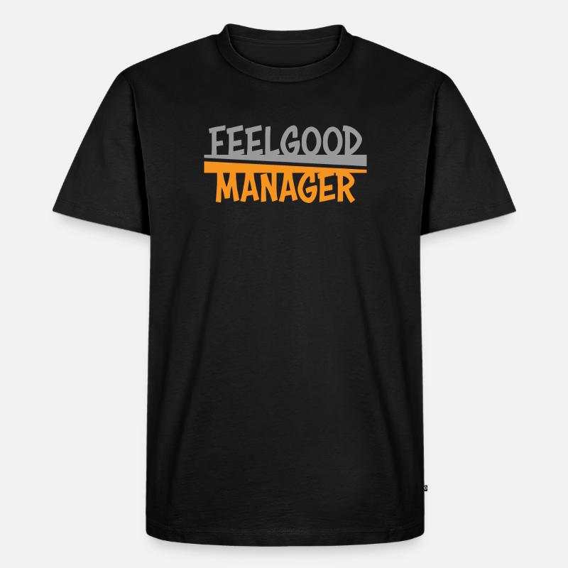 Feelgood Manager grau orange - Männer Premium Bio T-Shirt - Schwarz