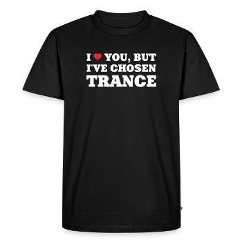 Je t’aime mais j’ai choisi la transe ! - Chemise Rave - T-shirt Premium bio Homme - noir - Devant - Nico (187cm)
