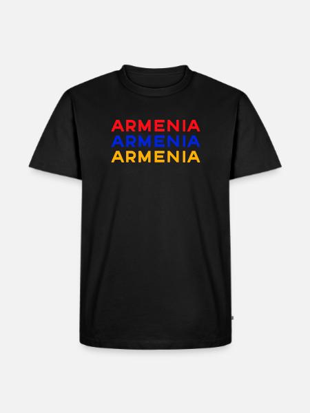 Armenia Lettering Flag - Men's Premium Organic T-Shirt - black