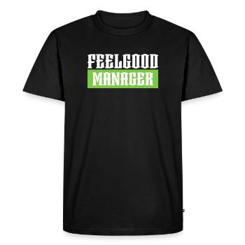 Feelgood manager tshirt vert noir - T-shirt Premium bio Homme - noir - Devant - Nico (187cm)