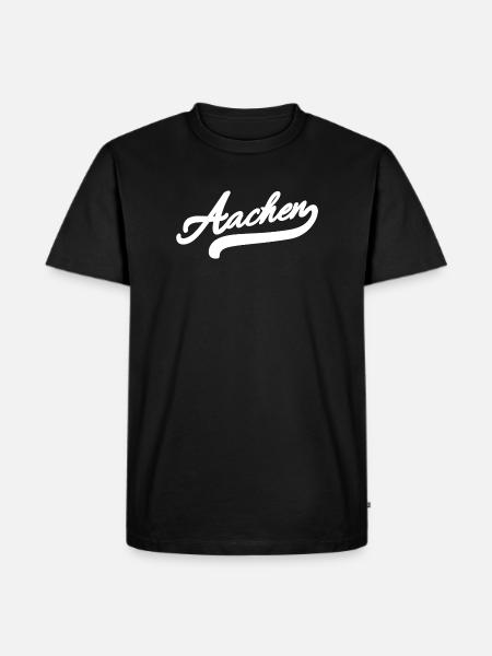 Aachen Retro - Männer Premium Bio T-Shirt - Schwarz