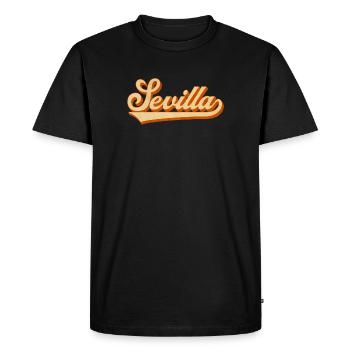 Sevilla Retro lettering - Men's Premium Organic T-Shirt - black - Front - Nico (187cm)