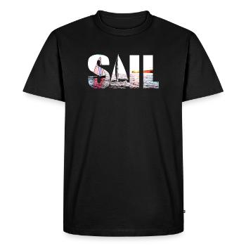 SAIL - Men's Premium Organic T-Shirt - black - Front - Nico (187cm)