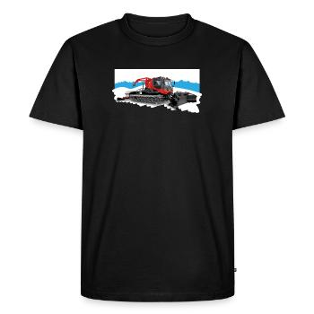Snow groomer at work in the snow - Men's Premium Organic T-Shirt - black - Front - Nico (187cm)