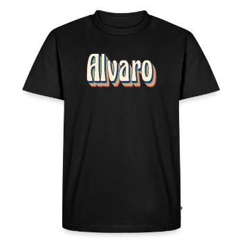Idée cadeau t-shirt rétro Alvaro t-shirt vintage - T-shirt Premium bio Homme - noir - Devant - Nico (187cm)