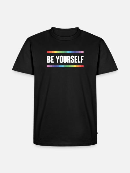 LGBTQ Pride Month - Be Yourself - Men's Premium Organic T-Shirt - black