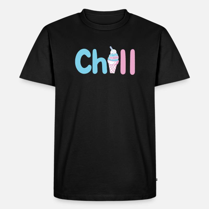 Eiscreme Sommer - Männer Premium Bio T-Shirt - Schwarz
