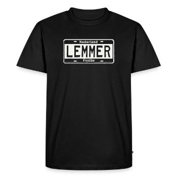 T-Shirt Lemmer Hoodie Ijsselmeer Holland Maritime - Men's Premium Organic T-Shirt - black - Front - Nico (187cm)