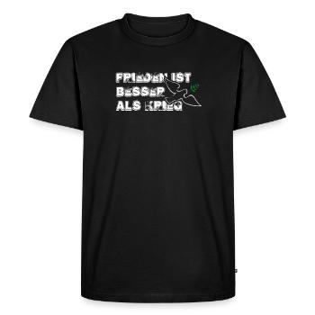 Peace is better than war | with Bird - Men's Premium Organic T-Shirt - black - Front - Nico (187cm)