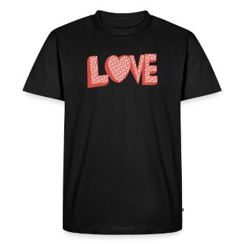 Retro style love - Men's Premium Organic T-Shirt - black - Front - Nico (187cm)