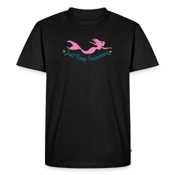 Sirène sous-marine avec citation motivante - T-shirt Premium bio Homme - noir - Devant - Nico (187cm)
