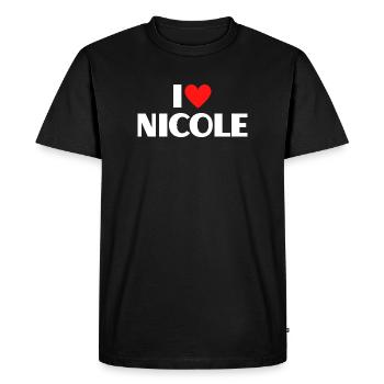J'adore Nicole Red Heart Romantic Name Fan - T-shirt Premium bio Homme - noir - Devant - Nico (187cm)