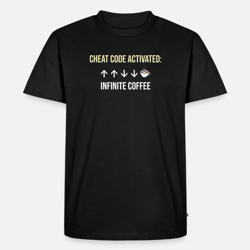 Infinite Coffee Active Cheat Code - Men's Premium Organic T-Shirt - black