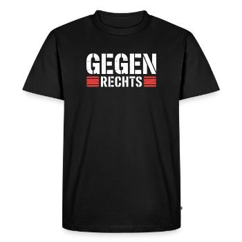 Against the Right - Funny Antifa Slogan - Men's Premium Organic T-Shirt - black - Front - Nico (187cm)