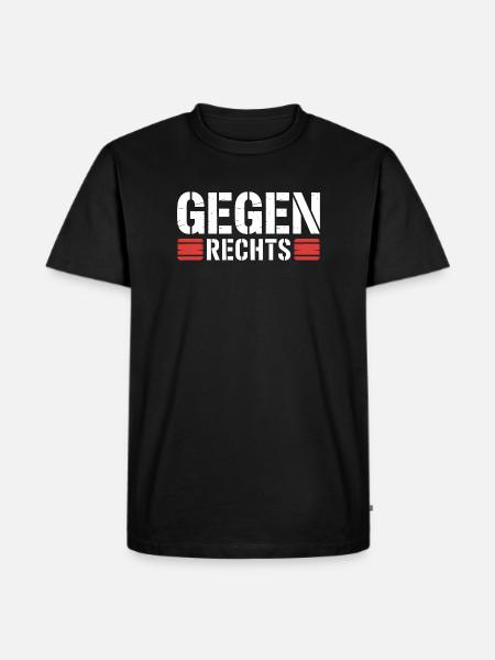 Against the Right - Funny Antifa Slogan - Men's Premium Organic T-Shirt - black
