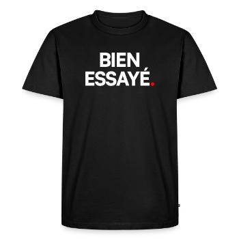 Bien essayé - T-shirt Premium bio Homme - noir - Devant - Nico (187cm)