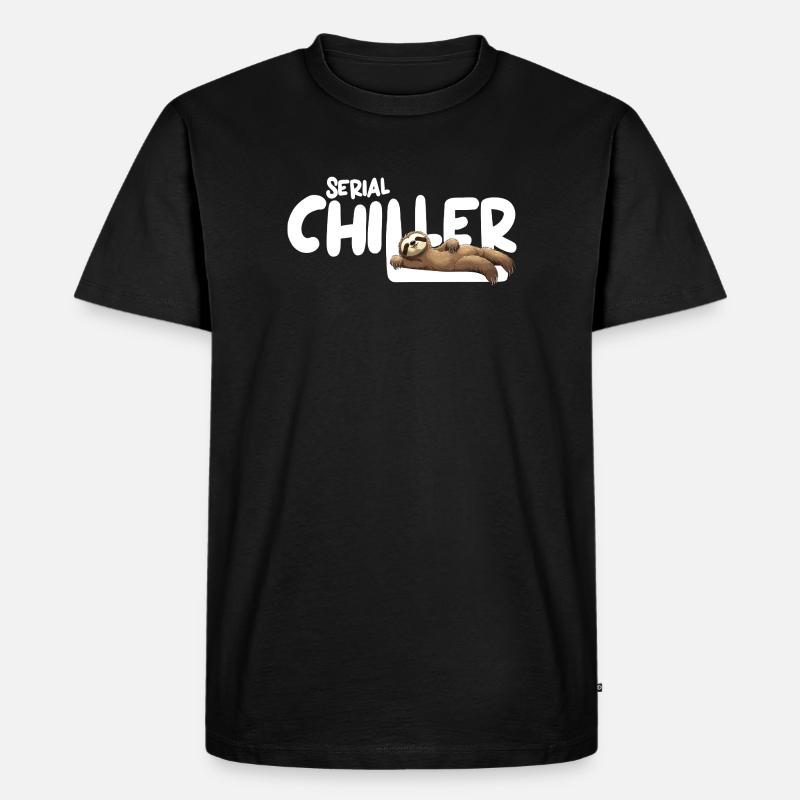 Faultier Serial Chiller – Lustiges Sloth Tee - Männer Premium Bio T-Shirt - Schwarz
