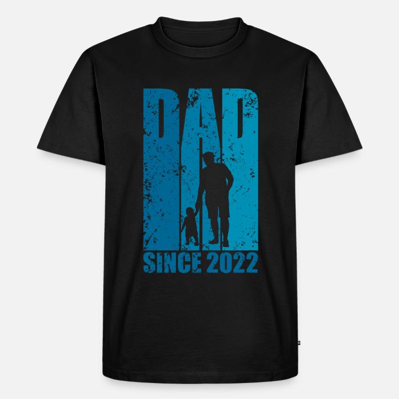 DAD SINCE 2022 WERDENDER PAPA - Männer Premium Bio T-Shirt - Schwarz
