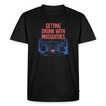 Se saouler avec des moustiques Camping Amateur de bière - T-shirt Premium bio Homme - noir - Devant - Nico (187cm)