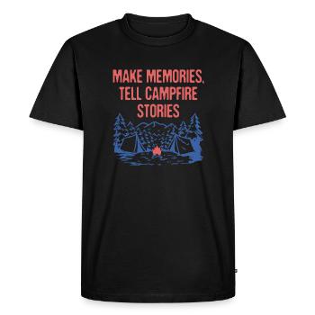 Les souvenirs racontent des histoires de feu de camp Amis du camping - T-shirt Premium bio Homme - noir - Devant - Nico (187cm)