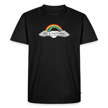 Soyez un arc-en-ciel dans le nuage de quelqu’un d’autre! - T-shirt Premium bio Homme - noir - Devant - Nico (187cm)