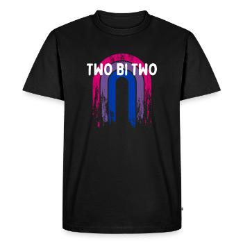 Deux Bi Deux Bisexuels LGBTQ Bi Pride LGBT Dictons LGBT - T-shirt Premium bio Homme - noir - Devant - Nico (187cm)