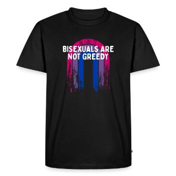 Les bisexuels ne sont pas avides Bi Positivité Bi Pride - T-shirt Premium bio Homme - noir - Devant - Nico (187cm)