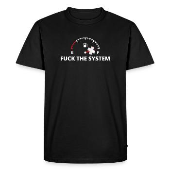 Rebel Gauge Anti-System Print - Men's Premium Organic T-Shirt - black - Front - Nico (187cm)