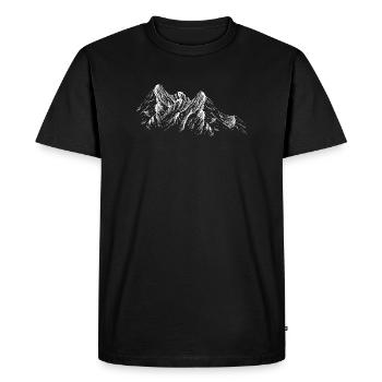 Chaîne de montagnes Alpine Silhouette - T-shirt Premium bio Homme - noir - Devant - Nico (187cm)