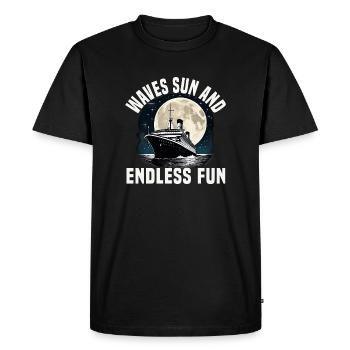 Vagues Soleil Et Plaisir Sans Fin Vacances En Bateau De Croisière - T-shirt Premium bio Homme - noir - Devant - Nico (187cm)