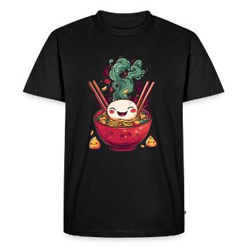Bol de Ramen Gaï Kawaii Japon - T-shirt Premium bio Homme - noir - Devant - Nico (187cm)