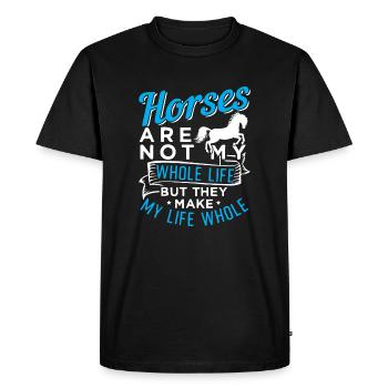Horse Riding - Men's Premium Organic T-Shirt - black - Front - Nico (187cm)