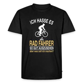 Lustiger Rad Fahrer Spruch - Männer Premium Bio T-Shirt - Schwarz - Vorne - Nico (187cm)