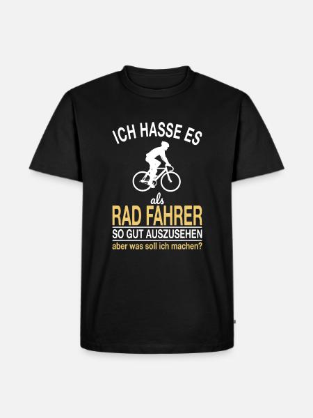 Lustiger Rad Fahrer Spruch - Männer Premium Bio T-Shirt - Schwarz