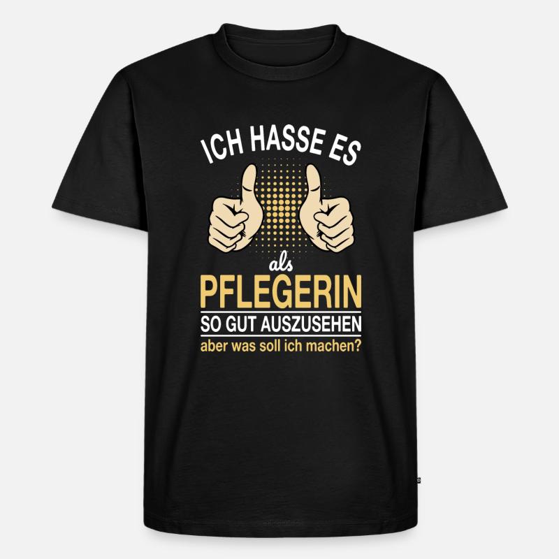 Pflegerin Spruch - Männer Premium Bio T-Shirt - Schwarz