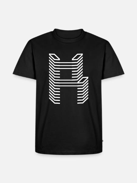 Unikt bogstav R Logo Design "Hvid" - Herre Premium økologisk T-shirt - sort