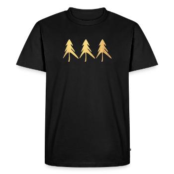 3 Three Fir Trees Forest Gold Christmas Xmas Christmas - Men's Premium Organic T-Shirt - black - Front - Nico (187cm)