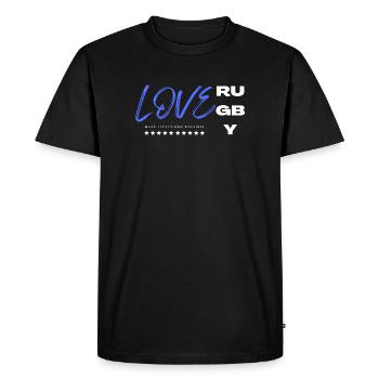 Love rugby blue - T-shirt Premium bio Homme - noir - Devant - Nico (187cm)