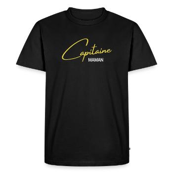 Capitaine Maman Emblème Heroïque - T-shirt Premium bio Homme - noir - Devant - Nico (187cm)