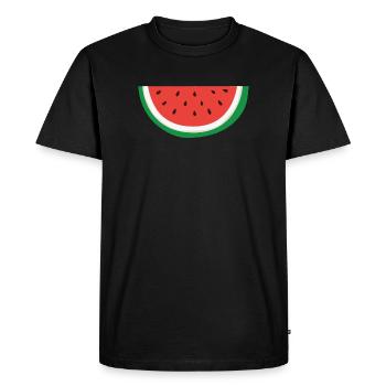 Pastèque - symbole palestinien - T-shirt Premium bio Homme - noir - Devant - Nico (187cm)