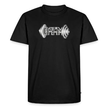 Typographie d’haltères pour les amateurs de fitness et de gym - T-shirt Premium bio Homme - noir - Devant - Nico (187cm)