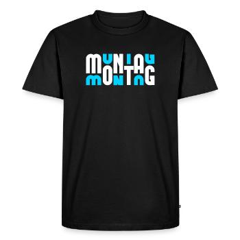 Motif Monday Blanc/Cyan - T-shirt Premium bio Homme - noir - Devant - Nico (187cm)