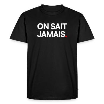 On sait jamais - T-shirt Premium bio Homme - noir - Devant - Nico (187cm)