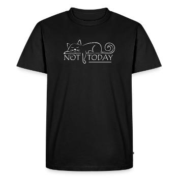 Not Today Cat – Funny Lazy Humor Quote - Men's Premium Organic T-Shirt - black - Front - Nico (187cm)