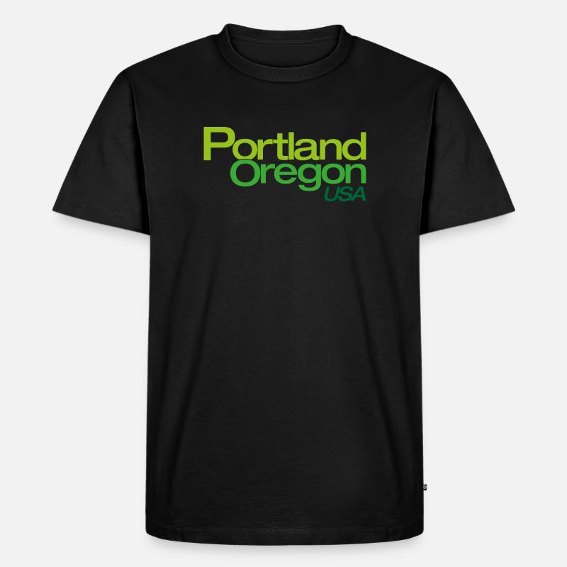 Portland Gradient Stadtlogo - Männer Premium Bio T-Shirt - Schwarz