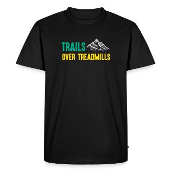 Trail Running - Trails Over Treadmills - Men's Premium Organic T-Shirt - black - Front - Nico (187cm)