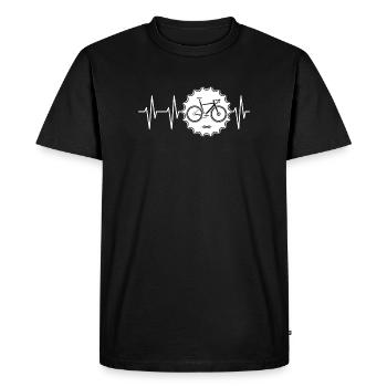 pulse bike logo with sprocket Biketeam Team Tour - Men's Premium Organic T-Shirt - black - Front - Nico (187cm)