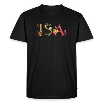 ISA name decorated with flowers - Men's Premium Organic T-Shirt - black - Front - Nico (187cm)