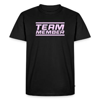 Team Member Lettering Lavender - Men's Premium Organic T-Shirt - black - Front - Nico (187cm)
